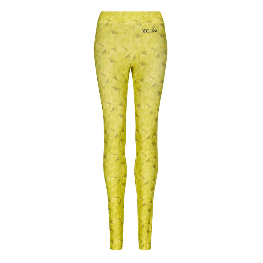 Female Pattern Golden Lime Leggings - BEGURA